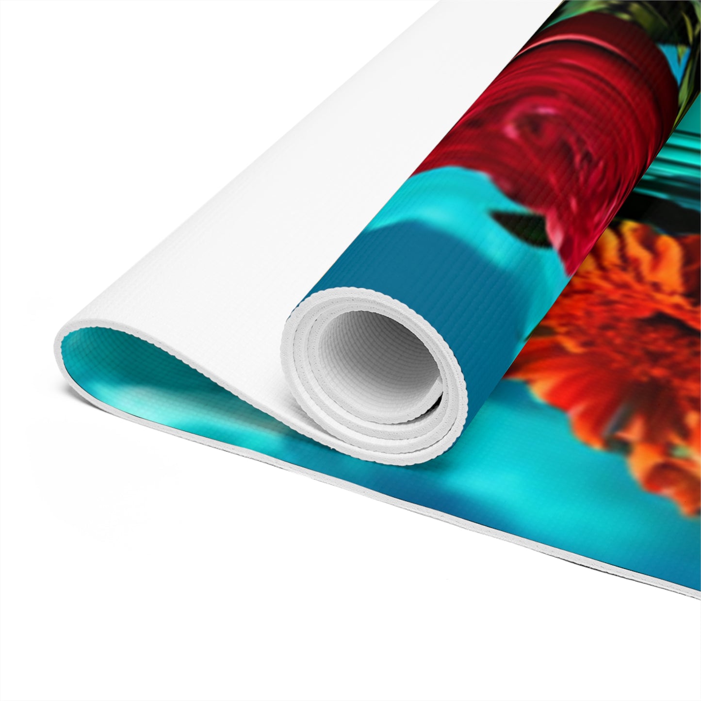 Vibrant Garden Flower Foam Yoga Mat for Comfortable & Stable Workouts, Anti-Slip Texture, Lightweight Design - Ideal for Yoga Enthusiasts