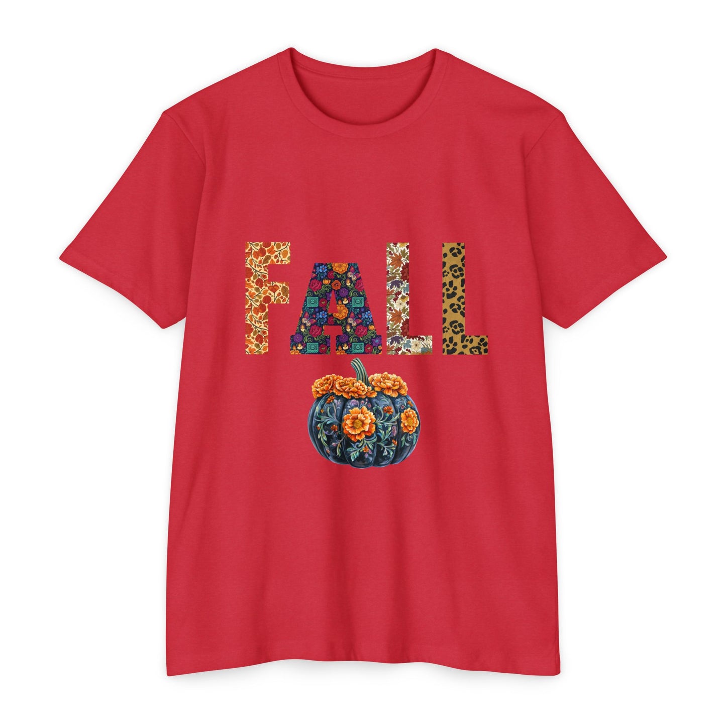 Fall Floral Unisex T-Shirt, Autumn Tee, Seasonal Gift, Cozy Casual Wear, Thanksgiving Apparel