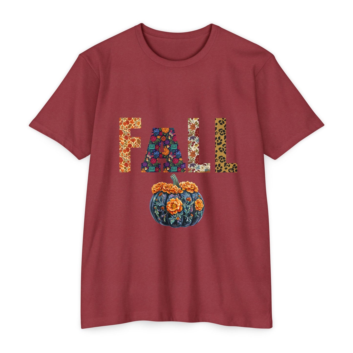 Fall Floral Unisex T-Shirt, Autumn Tee, Seasonal Gift, Cozy Casual Wear, Thanksgiving Apparel