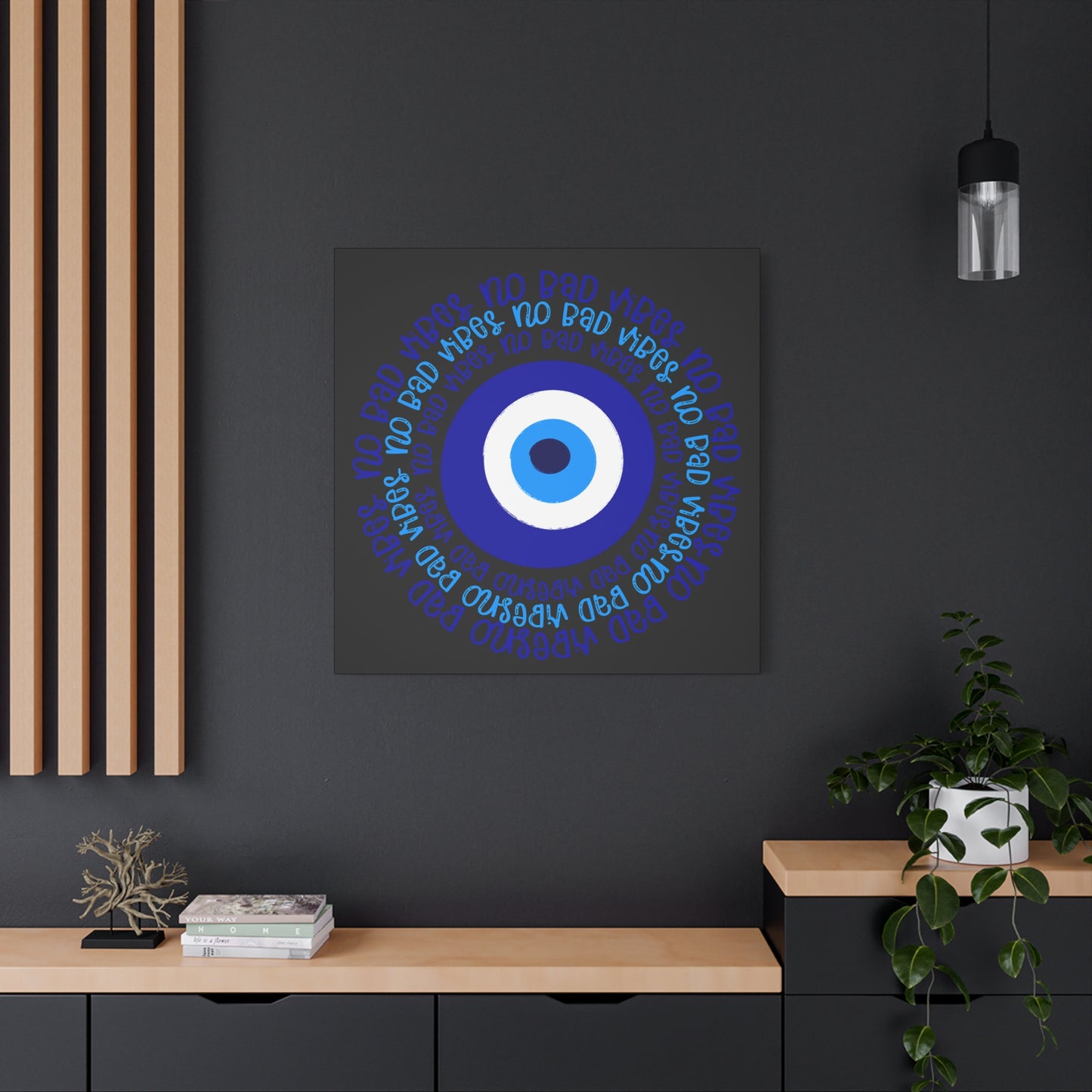 Blue and Black Eye Print for Living Room, Bedroom, Office - Stretched Matte Canvas, 1 25" - Home Decor, Wall Decor,