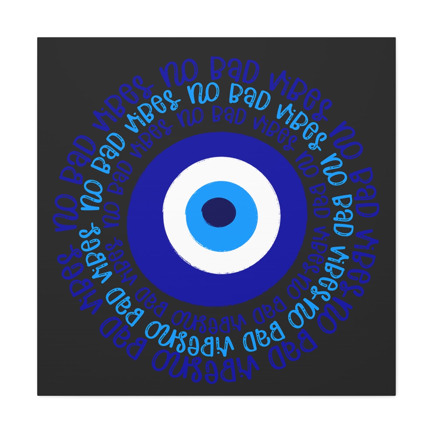 Blue and Black Eye Print for Living Room, Bedroom, Office - Stretched Matte Canvas, 1 25" - Home Decor, Wall Decor,