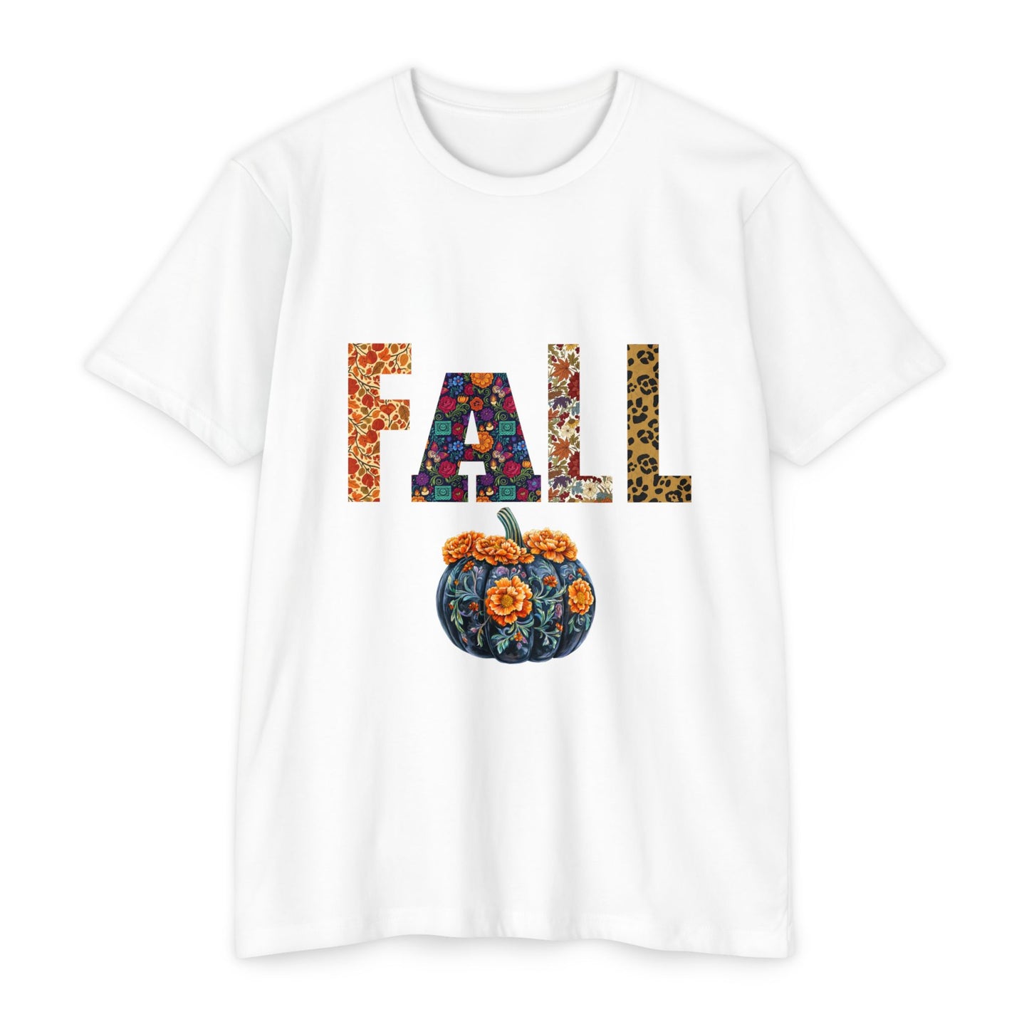 Fall Floral Unisex T-Shirt, Autumn Tee, Seasonal Gift, Cozy Casual Wear, Thanksgiving Apparel