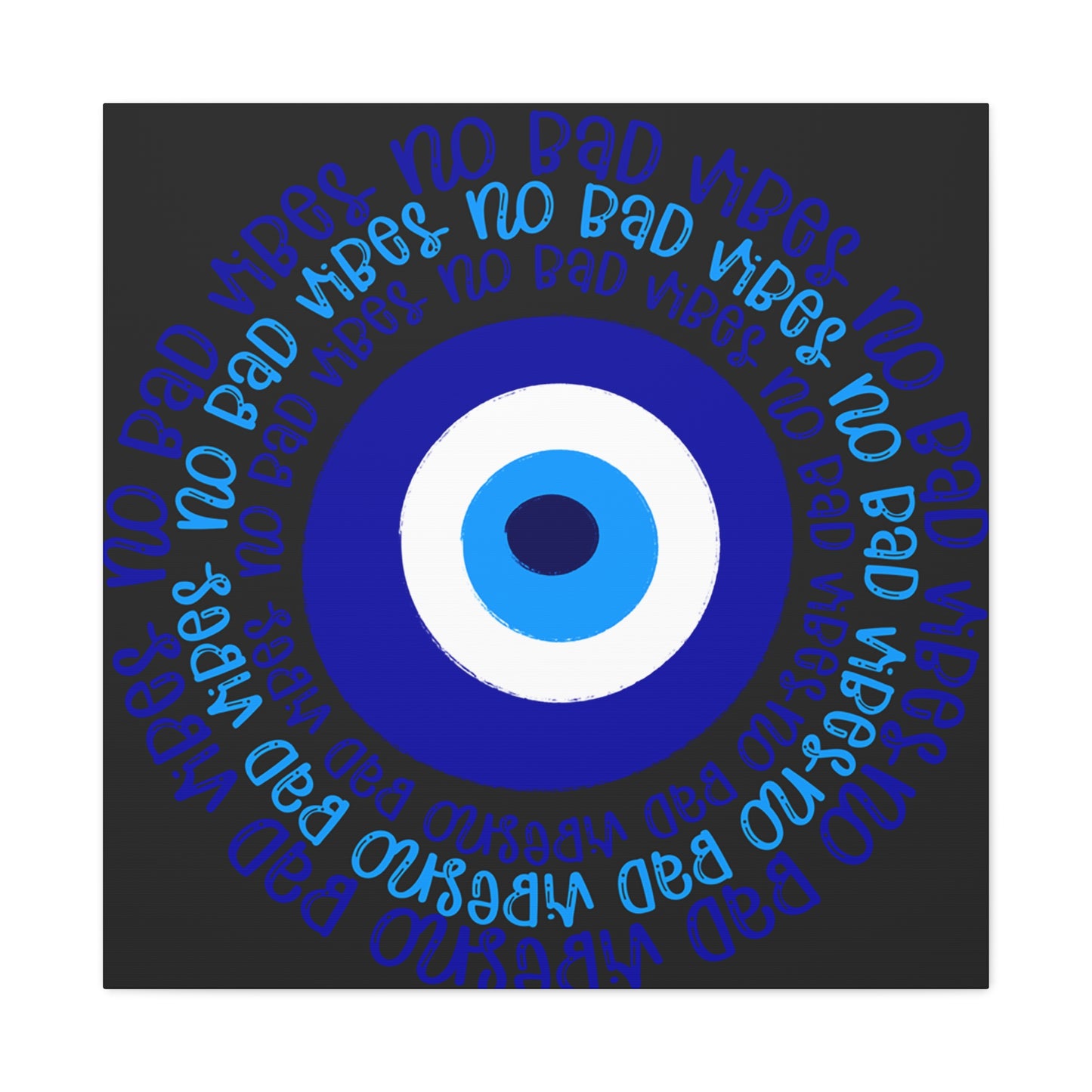 Blue and Black Eye Print for Living Room, Bedroom, Office - Stretched Matte Canvas, 1 25" - Home Decor, Wall Decor,