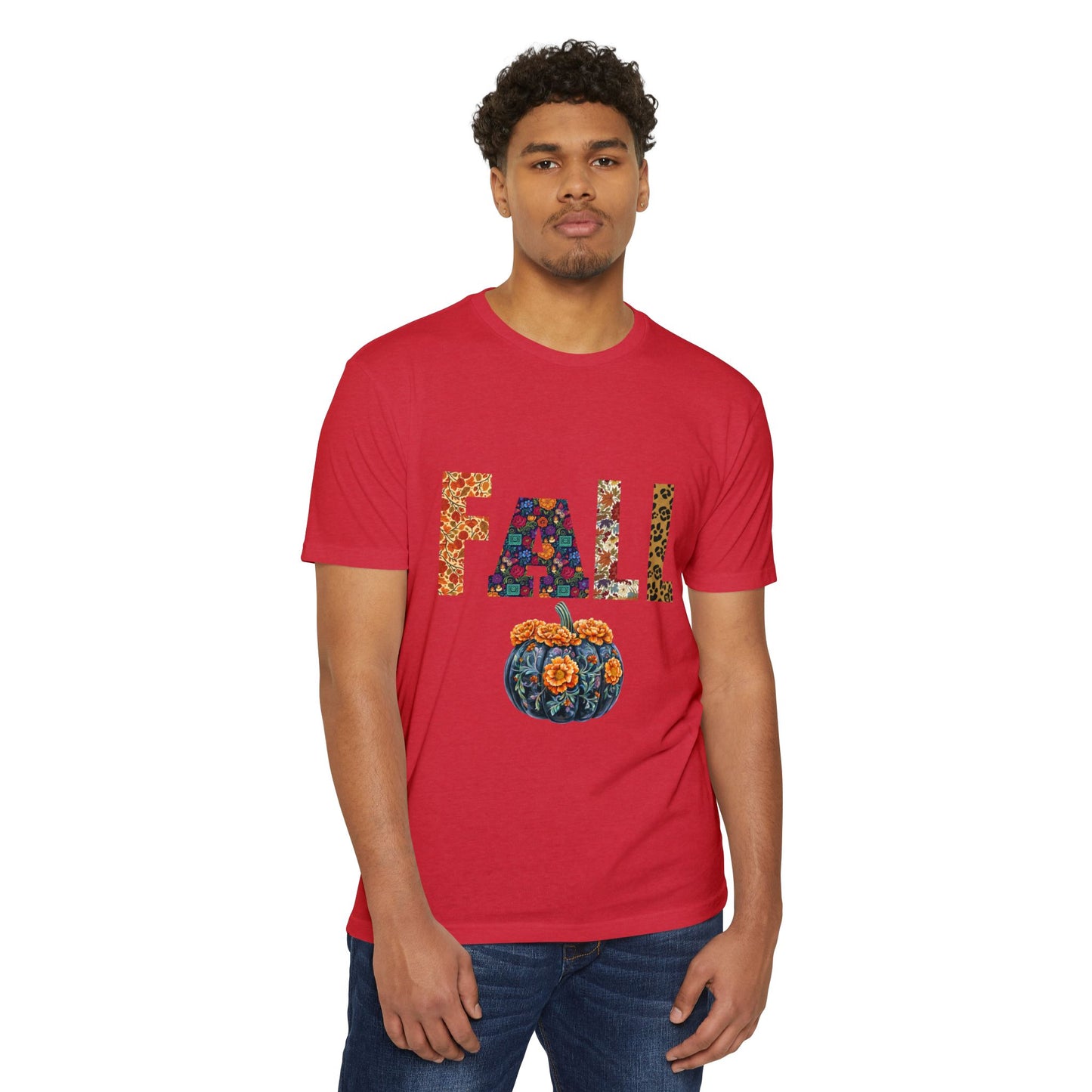 Fall Floral Unisex T-Shirt, Autumn Tee, Seasonal Gift, Cozy Casual Wear, Thanksgiving Apparel