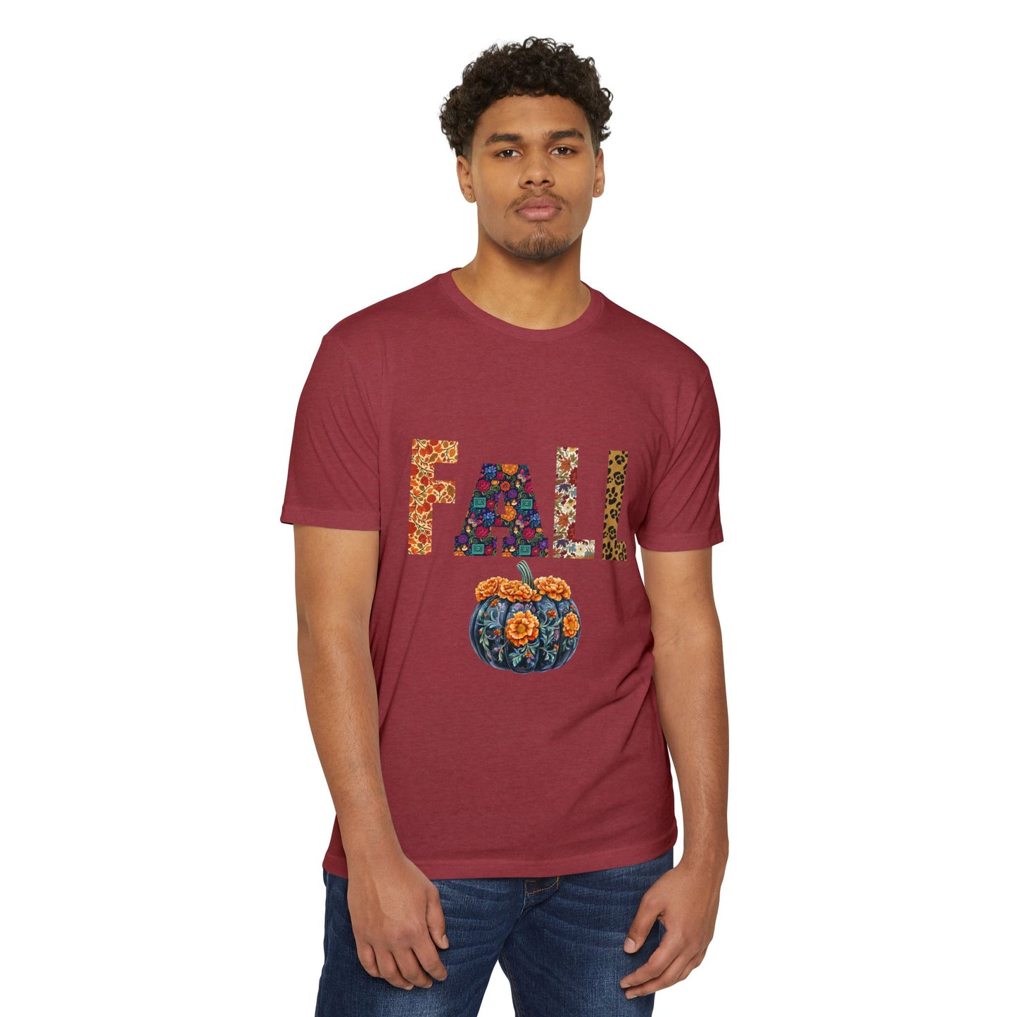 Fall Floral Unisex T-Shirt, Autumn Tee, Seasonal Gift, Cozy Casual Wear, Thanksgiving Apparel