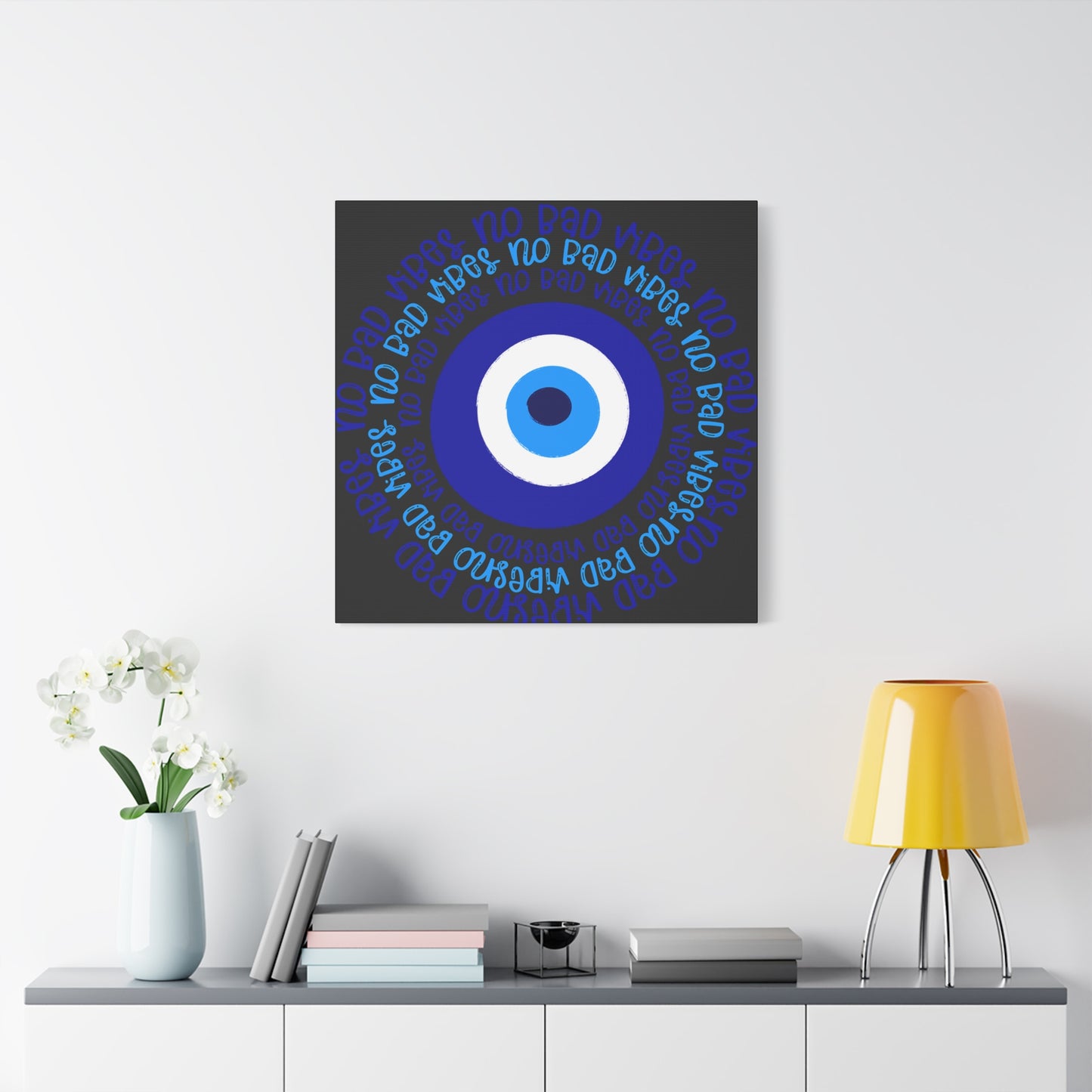Blue and Black Eye Print for Living Room, Bedroom, Office - Stretched Matte Canvas, 1 25" - Home Decor, Wall Decor,