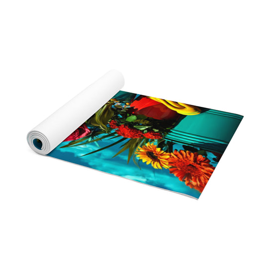 Vibrant Garden Flower Foam Yoga Mat for Comfortable & Stable Workouts, Anti-Slip Texture, Lightweight Design - Ideal for Yoga Enthusiasts