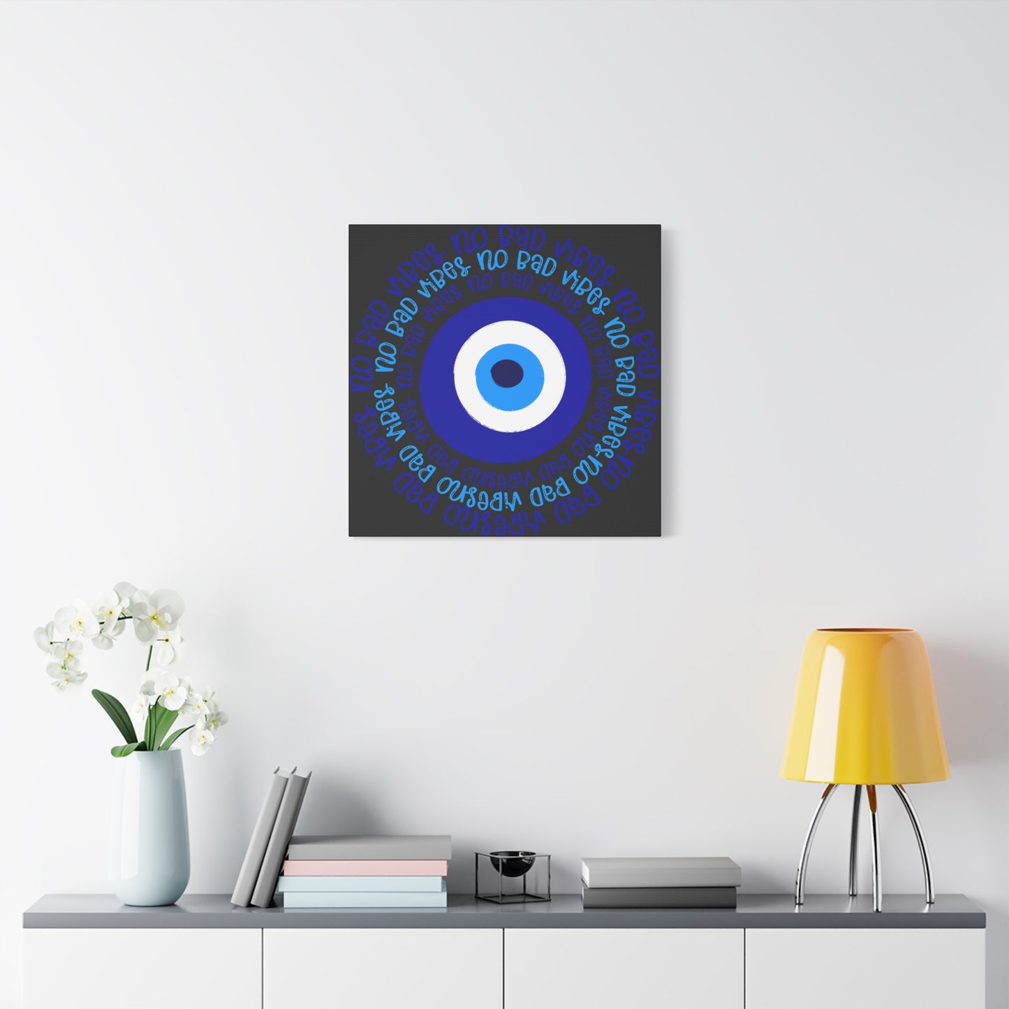 Blue and Black Eye Print for Living Room, Bedroom, Office - Stretched Matte Canvas, 1 25" - Home Decor, Wall Decor,