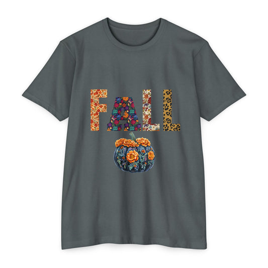 Fall Floral Unisex T-Shirt, Autumn Tee, Seasonal Gift, Cozy Casual Wear, Thanksgiving Apparel