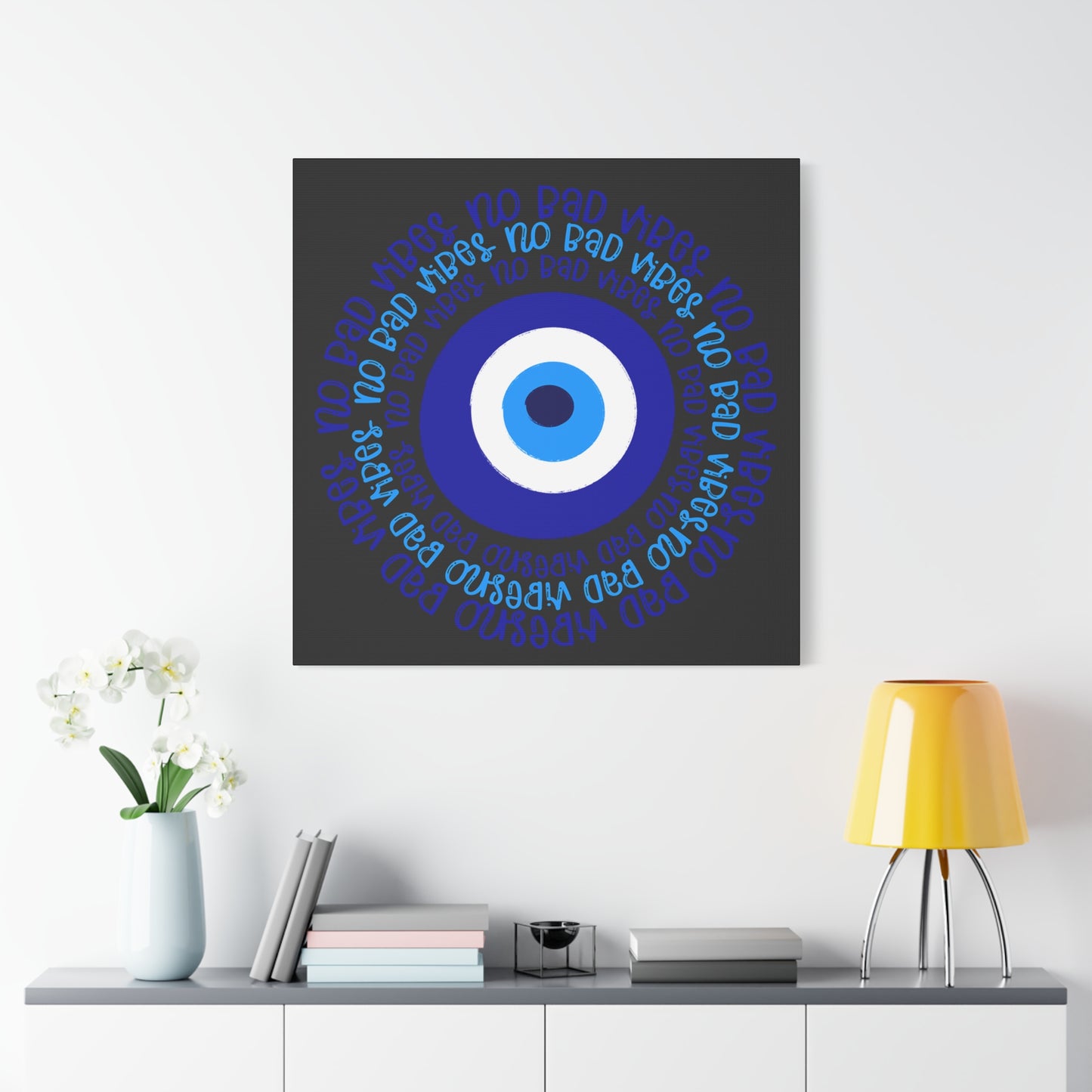 Blue and Black Eye Print for Living Room, Bedroom, Office - Stretched Matte Canvas, 1 25" - Home Decor, Wall Decor,