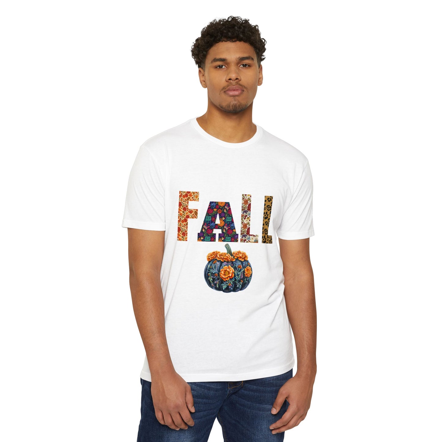 Fall Floral Unisex T-Shirt, Autumn Tee, Seasonal Gift, Cozy Casual Wear, Thanksgiving Apparel