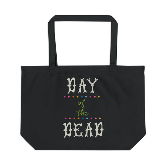 Large Eco Tote with Floral Pumpkin & Day of the Dead Designs | Reusable Shopping Bag, Fall Tote, Eco-Friendly Gift, Bohemian Style