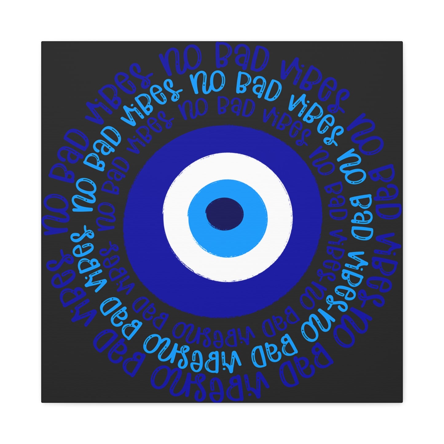 Blue and Black Eye Print for Living Room, Bedroom, Office - Stretched Matte Canvas, 1 25" - Home Decor, Wall Decor,