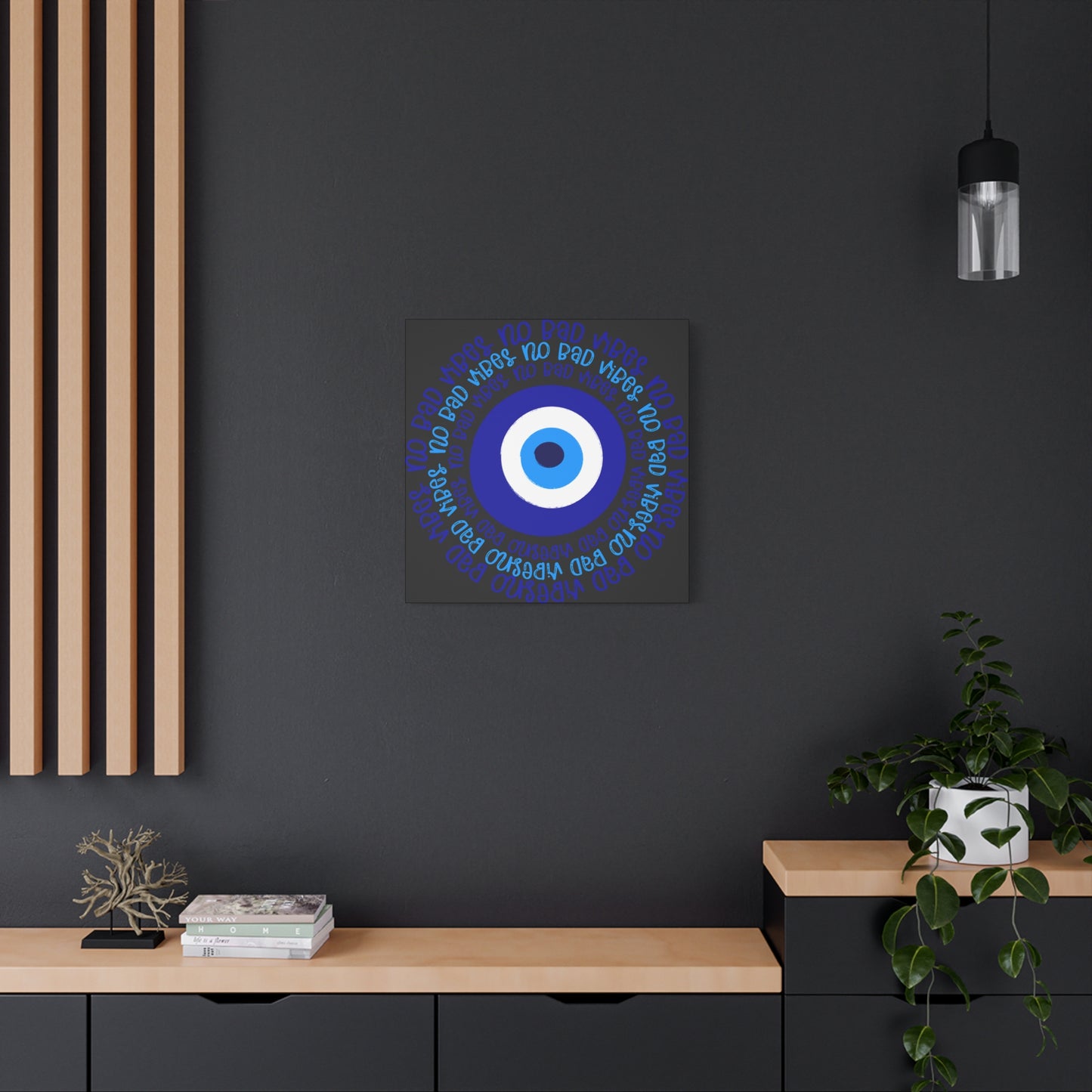 Blue and Black Eye Print for Living Room, Bedroom, Office - Stretched Matte Canvas, 1 25" - Home Decor, Wall Decor,
