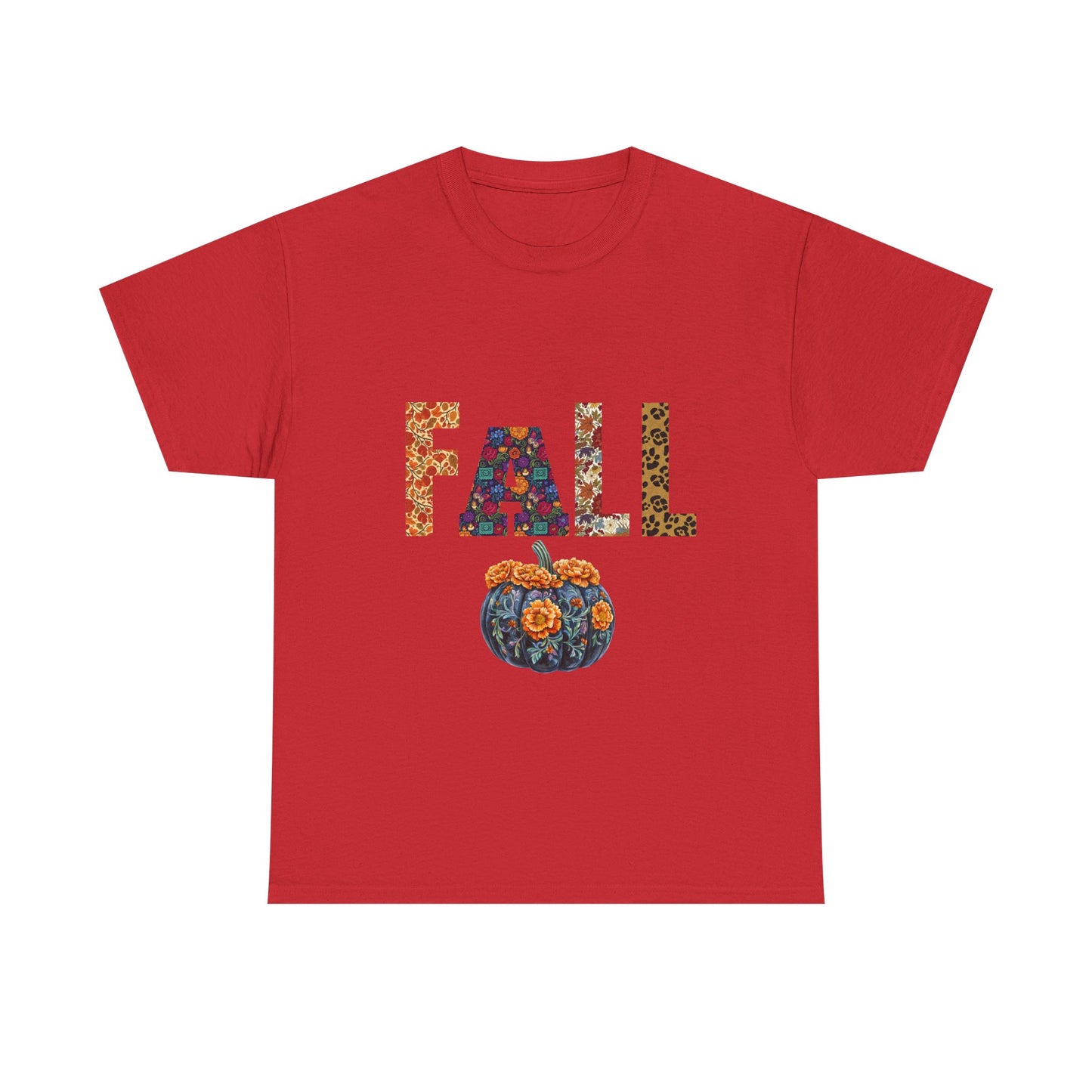 Fall-themed Unisex Heavy Cotton Tee, Pumpkin Graphic Shirt, Autumn Casual Wear, Seasonal T-Shirt, Halloween Gift, Thanksgiving Apparel