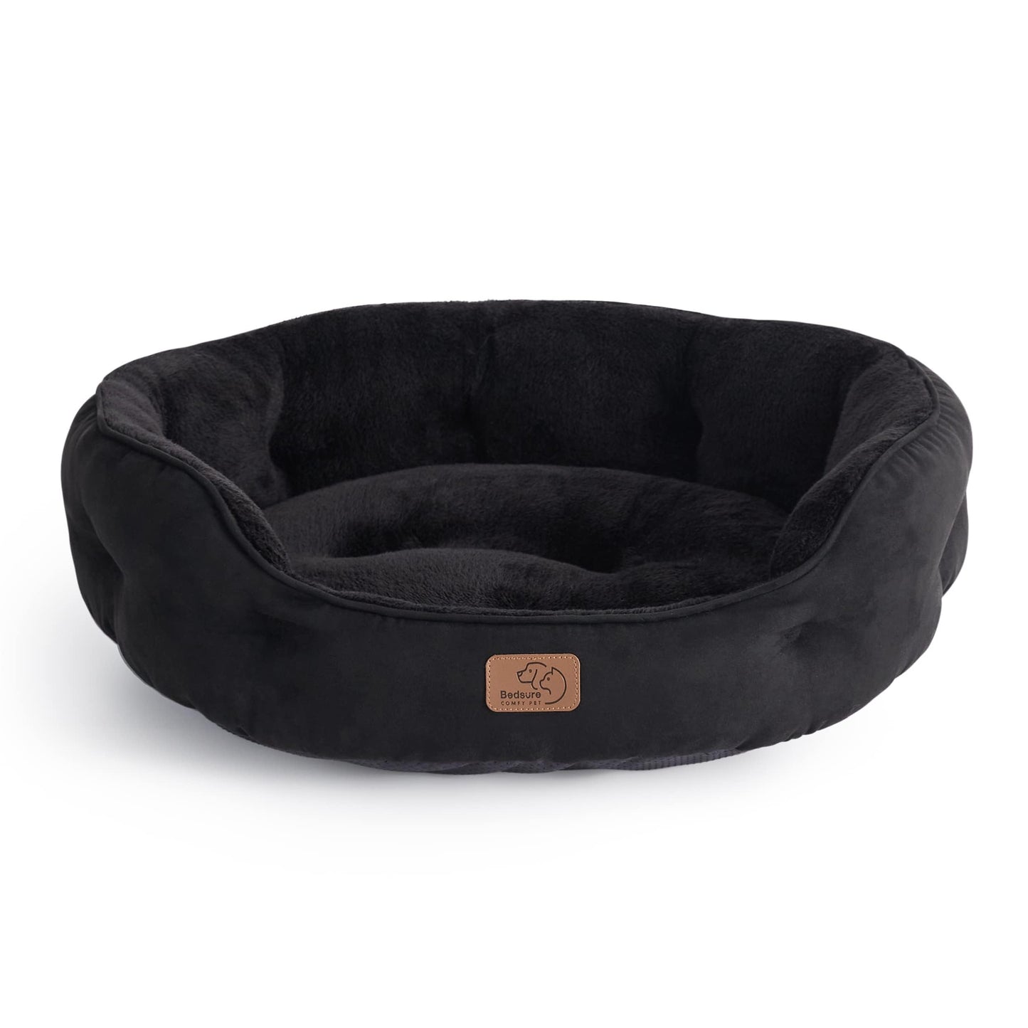 Bedsure Dog Beds for Small Dogs - Round Cat Beds for Indoor Cats, Washable Pet Bed for Puppy and Kitten with Slip-Resistant Bottom, 25 Inches, Sachet Pink