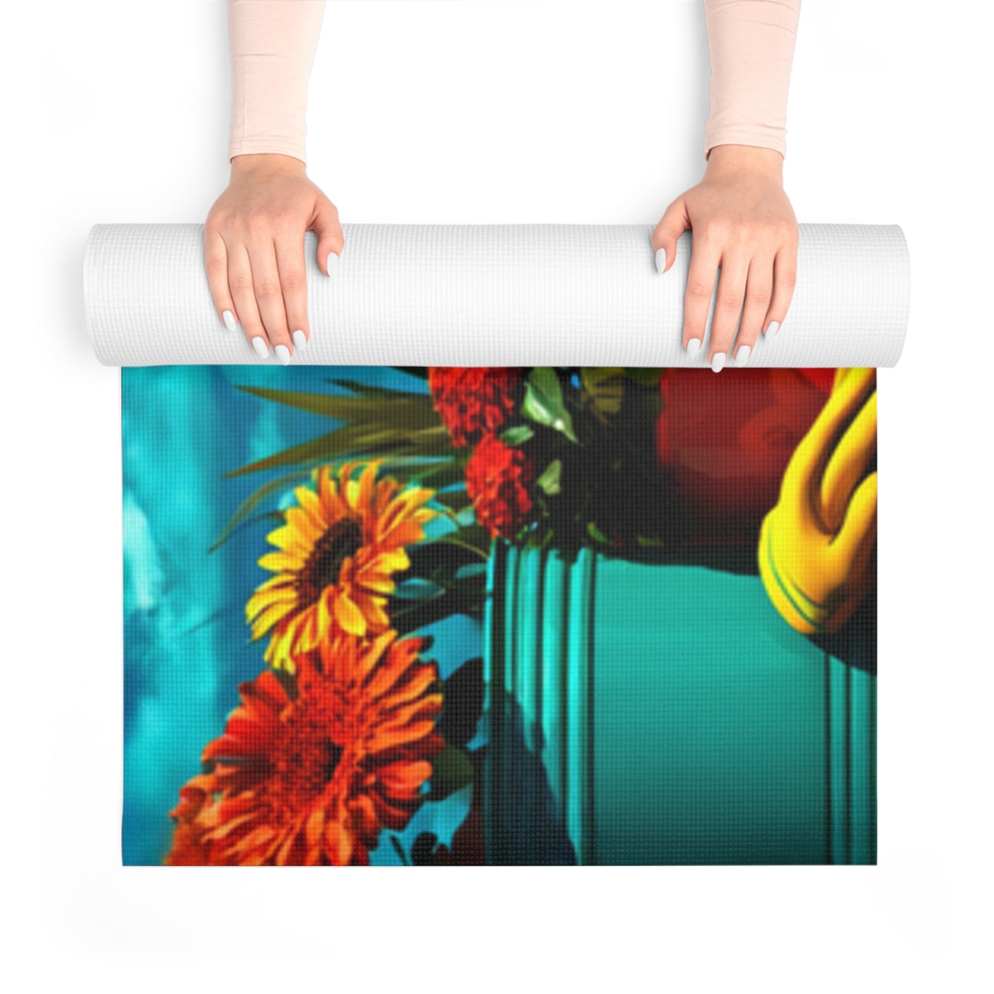 Vibrant Garden Flower Foam Yoga Mat for Comfortable & Stable Workouts, Anti-Slip Texture, Lightweight Design - Ideal for Yoga Enthusiasts