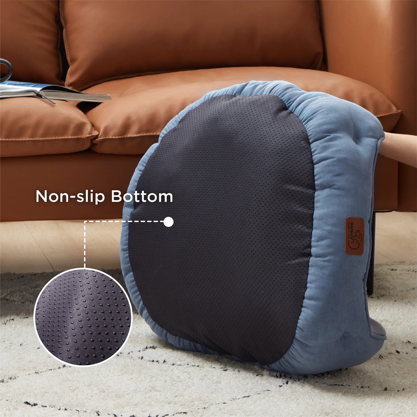 Bedsure Dog Beds for Small Dogs - Round Cat Beds for Indoor Cats, Washable Pet Bed for Puppy and Kitten with Slip-Resistant Bottom, 25 Inches, Sachet Pink