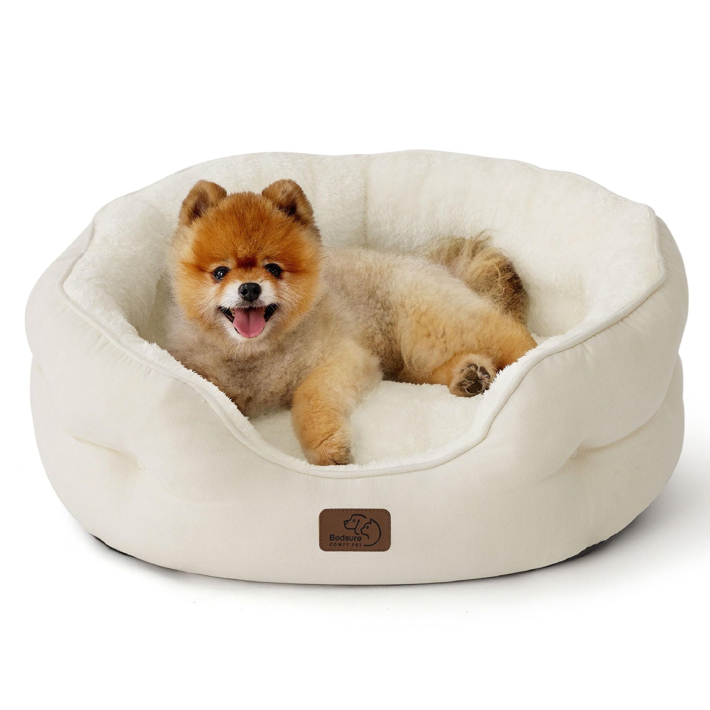 Bedsure Dog Beds for Small Dogs - Round Cat Beds for Indoor Cats, Washable Pet Bed for Puppy and Kitten with Slip-Resistant Bottom, 25 Inches, Sachet Pink