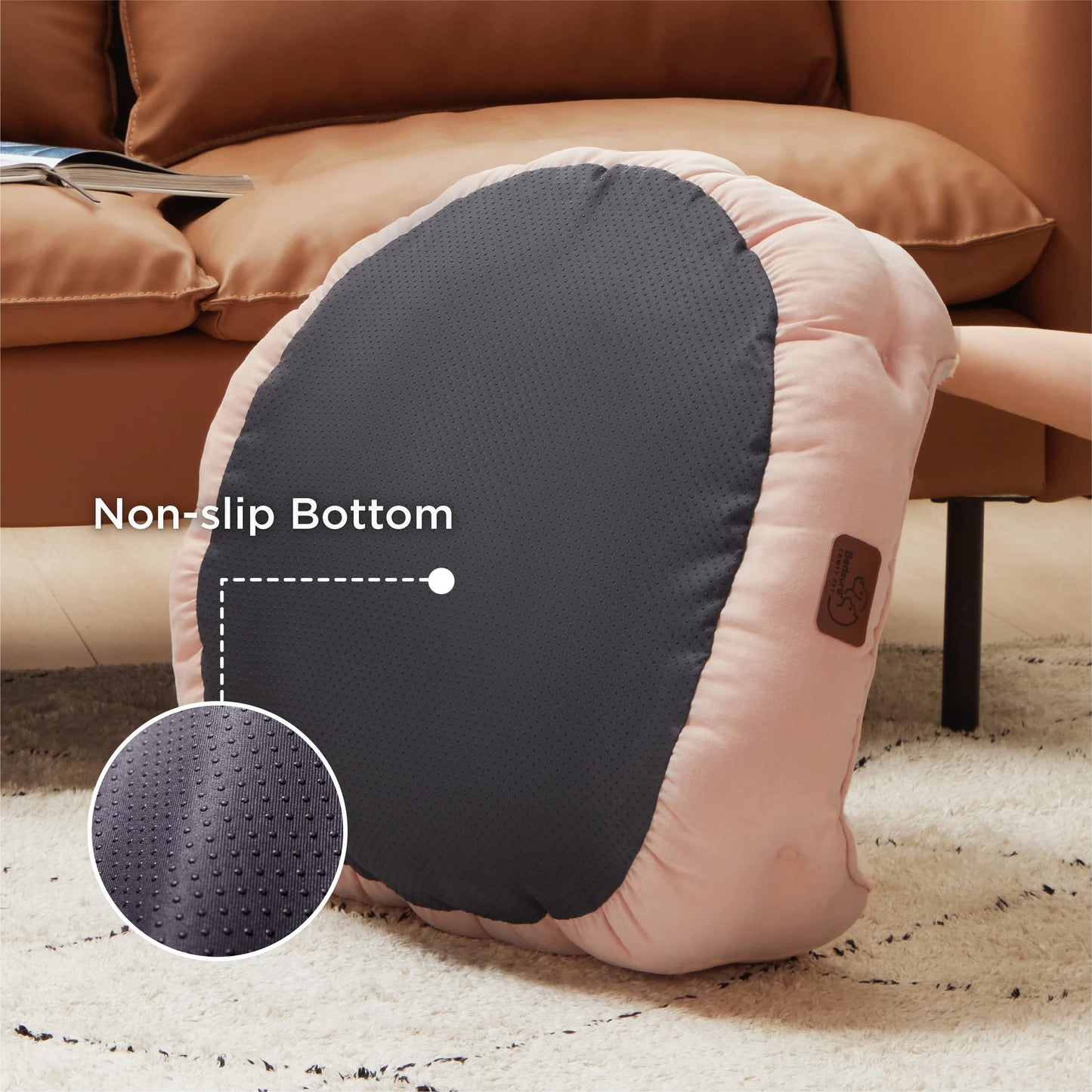 Bedsure Dog Beds for Small Dogs - Round Cat Beds for Indoor Cats, Washable Pet Bed for Puppy and Kitten with Slip-Resistant Bottom, 25 Inches, Sachet Pink