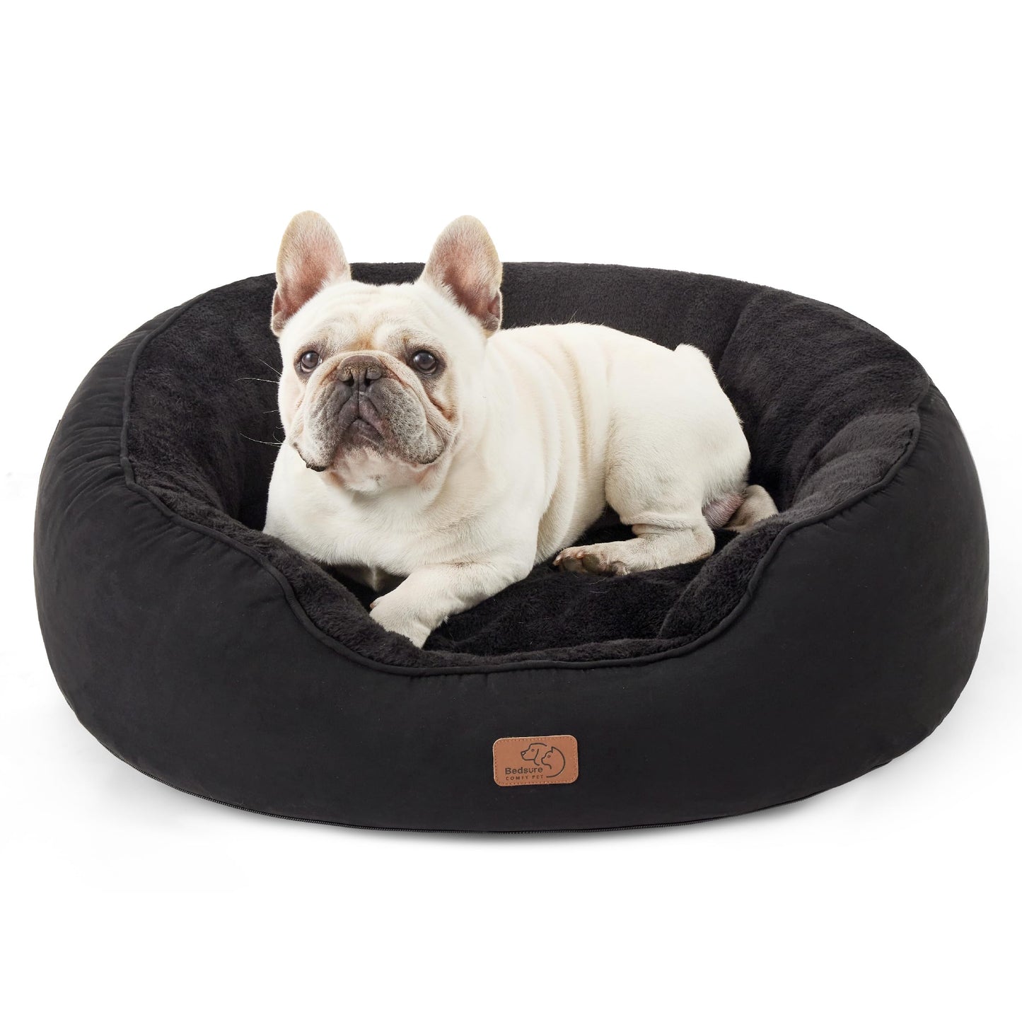 Bedsure Dog Beds for Small Dogs - Round Cat Beds for Indoor Cats, Washable Pet Bed for Puppy and Kitten with Slip-Resistant Bottom, 25 Inches, Sachet Pink