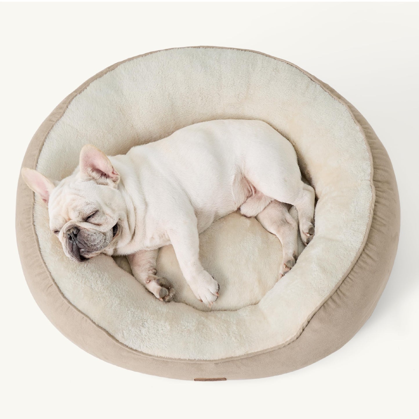 Bedsure Dog Beds for Small Dogs - Round Cat Beds for Indoor Cats, Washable Pet Bed for Puppy and Kitten with Slip-Resistant Bottom, 25 Inches, Sachet Pink