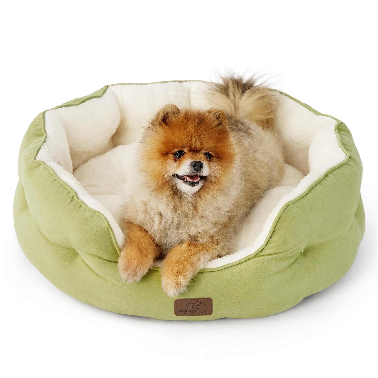 Bedsure Dog Beds for Small Dogs - Round Cat Beds for Indoor Cats, Washable Pet Bed for Puppy and Kitten with Slip-Resistant Bottom, 25 Inches, Sachet Pink