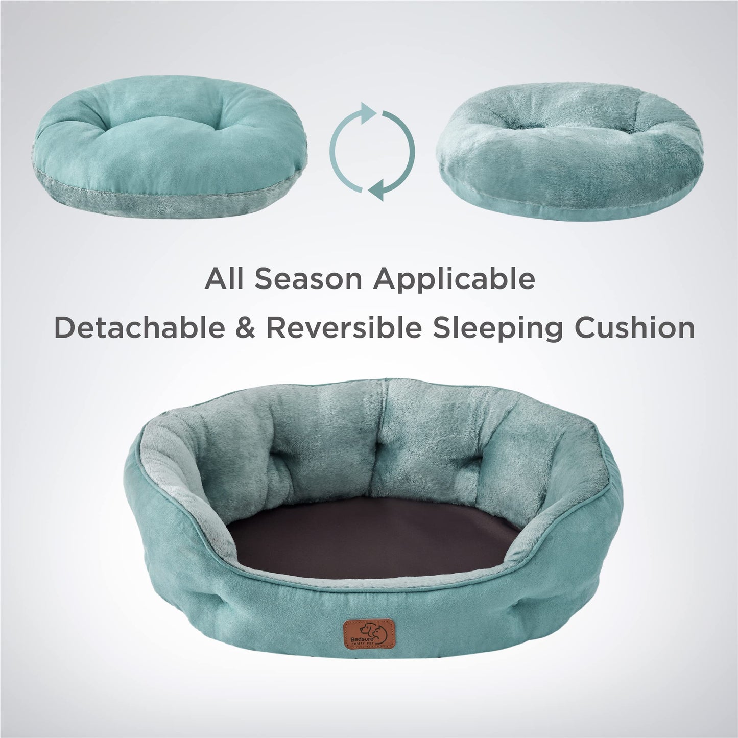 Bedsure Dog Beds for Small Dogs - Round Cat Beds for Indoor Cats, Washable Pet Bed for Puppy and Kitten with Slip-Resistant Bottom, 25 Inches, Sachet Pink