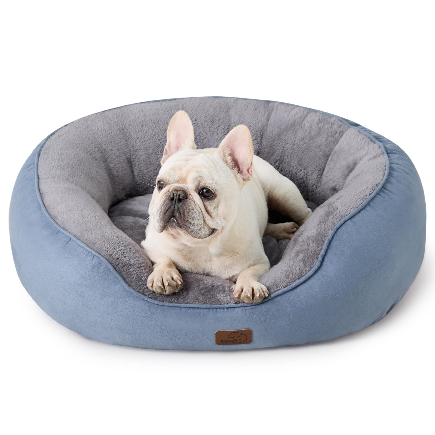 Bedsure Dog Beds for Small Dogs - Round Cat Beds for Indoor Cats, Washable Pet Bed for Puppy and Kitten with Slip-Resistant Bottom, 25 Inches, Sachet Pink