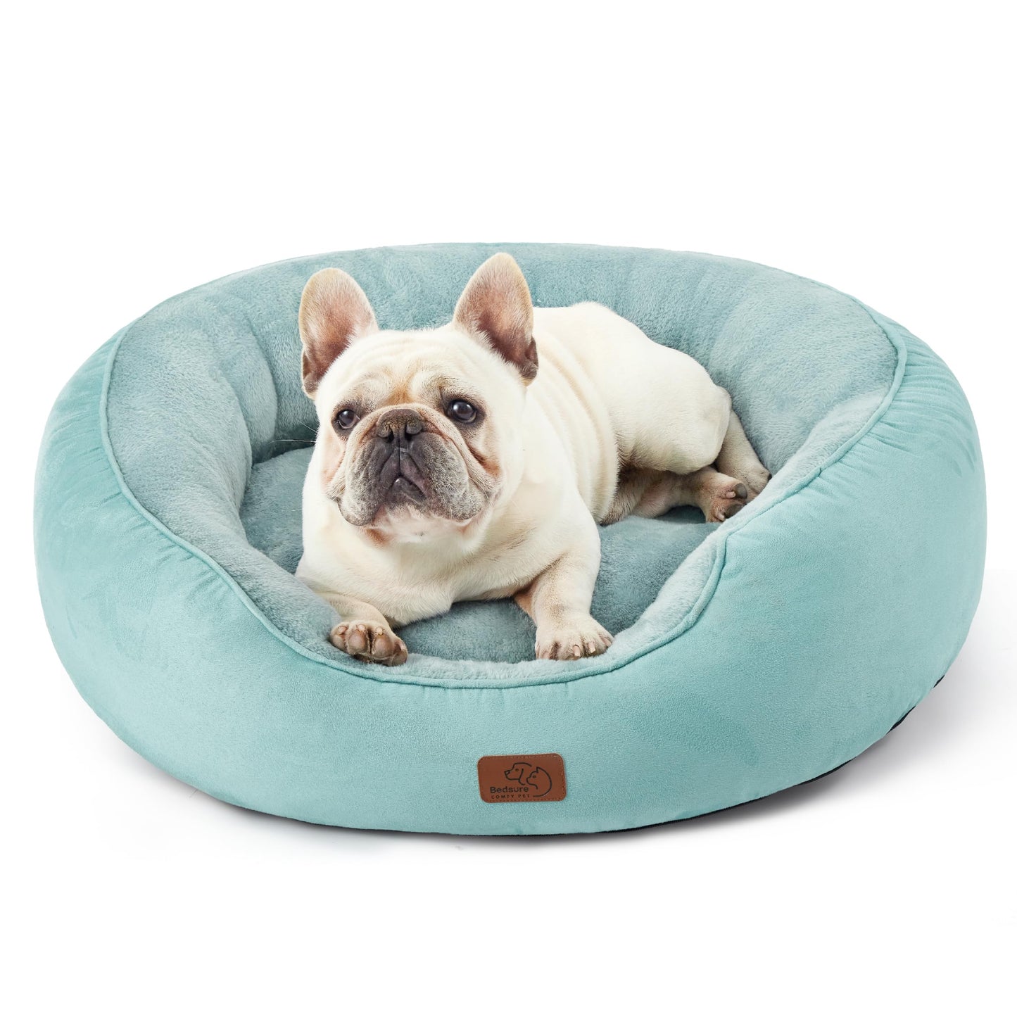 Bedsure Dog Beds for Small Dogs - Round Cat Beds for Indoor Cats, Washable Pet Bed for Puppy and Kitten with Slip-Resistant Bottom, 25 Inches, Sachet Pink