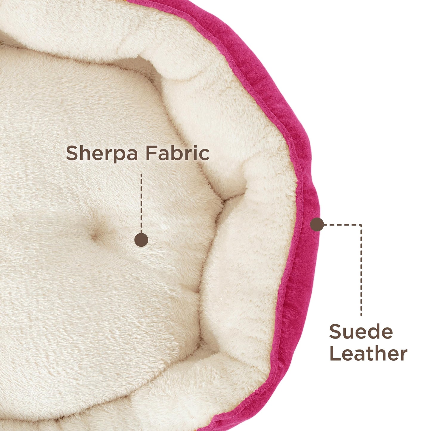 Bedsure Dog Beds for Small Dogs - Round Cat Beds for Indoor Cats, Washable Pet Bed for Puppy and Kitten with Slip-Resistant Bottom, 25 Inches, Sachet Pink