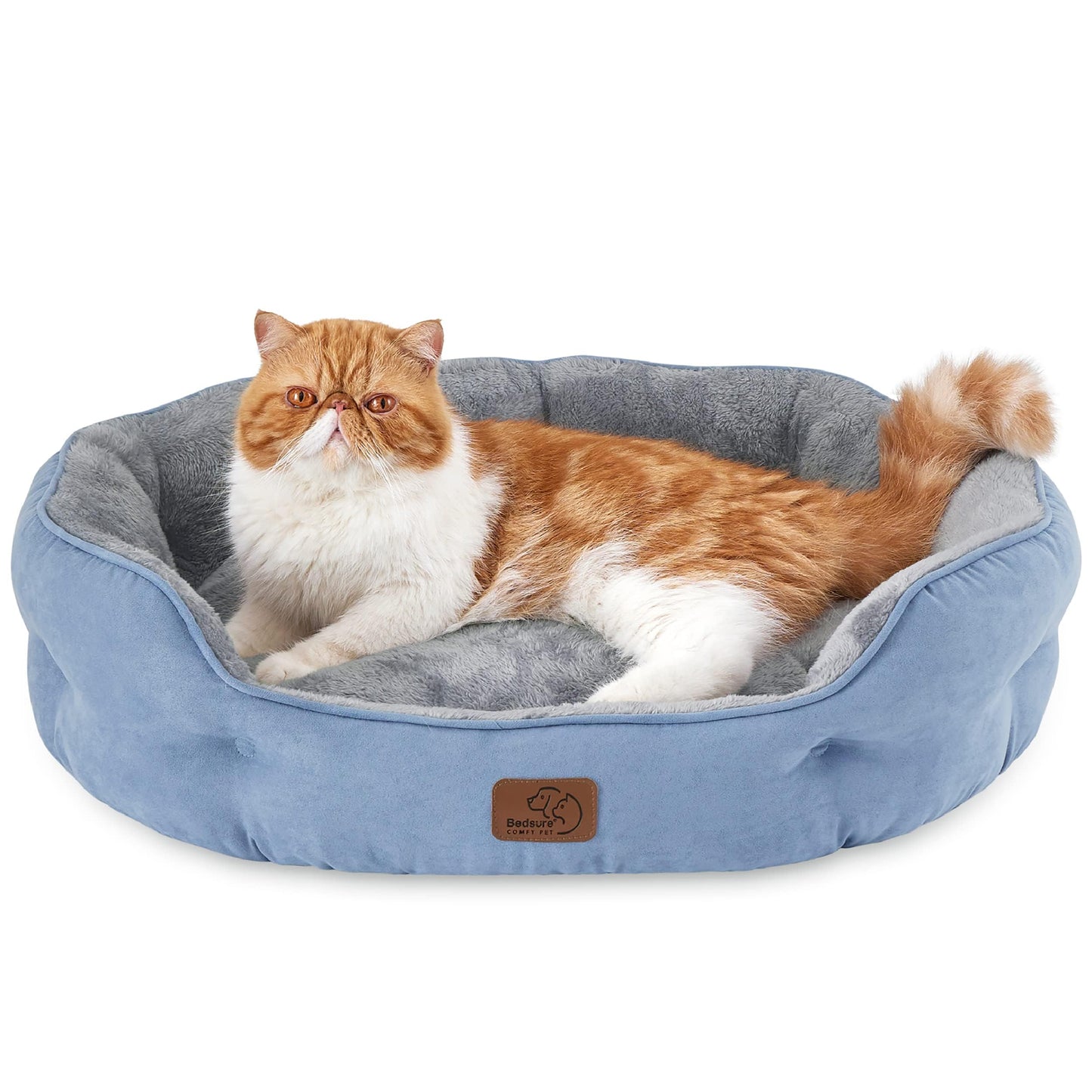 Bedsure Dog Beds for Small Dogs - Round Cat Beds for Indoor Cats, Washable Pet Bed for Puppy and Kitten with Slip-Resistant Bottom, 25 Inches, Sachet Pink