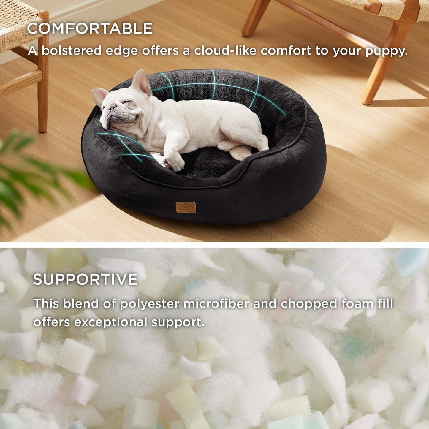 Bedsure Dog Beds for Small Dogs - Round Cat Beds for Indoor Cats, Washable Pet Bed for Puppy and Kitten with Slip-Resistant Bottom, 25 Inches, Sachet Pink