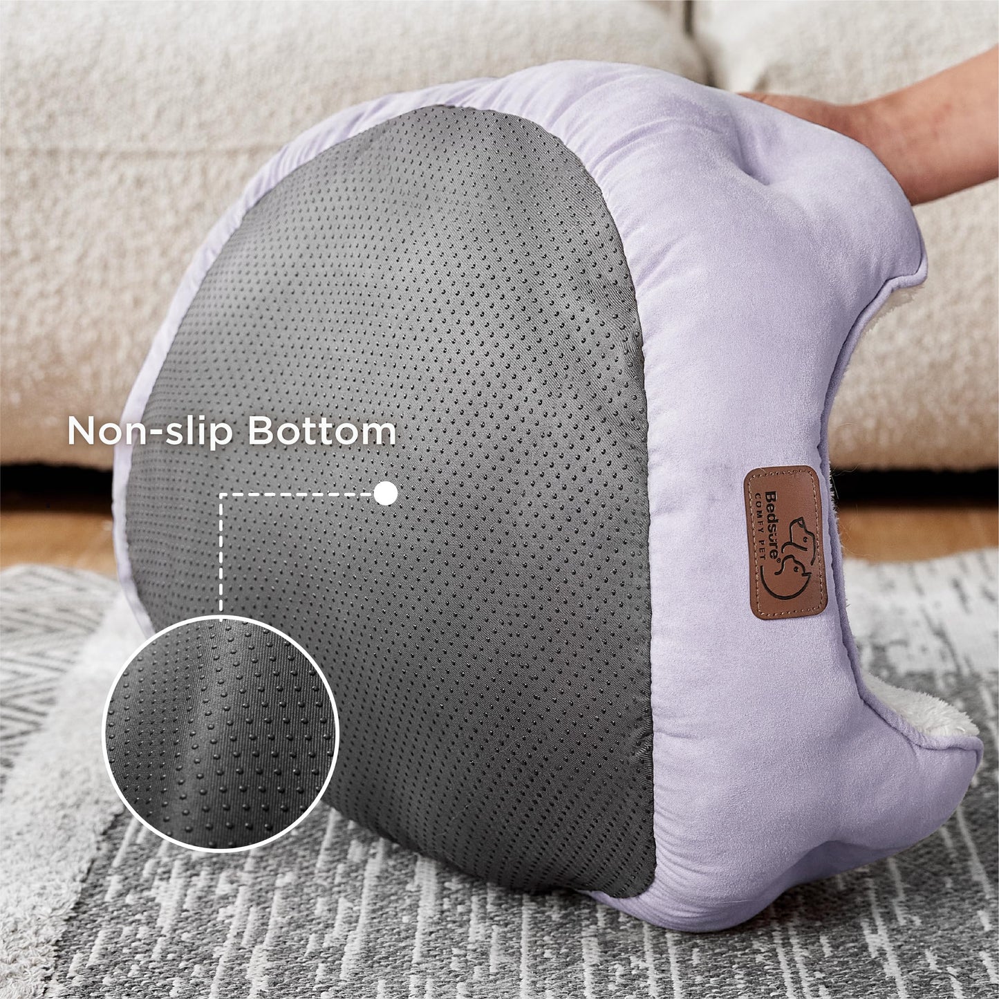 Bedsure Dog Beds for Small Dogs - Round Cat Beds for Indoor Cats, Washable Pet Bed for Puppy and Kitten with Slip-Resistant Bottom, 25 Inches, Sachet Pink