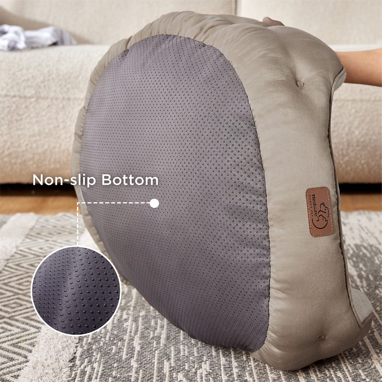 Bedsure Dog Beds for Small Dogs - Round Cat Beds for Indoor Cats, Washable Pet Bed for Puppy and Kitten with Slip-Resistant Bottom, 25 Inches, Sachet Pink