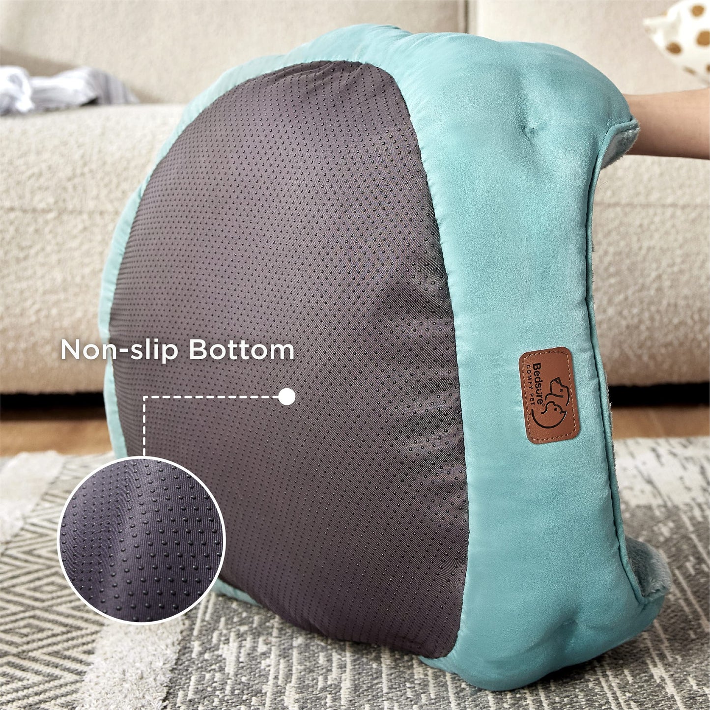 Bedsure Dog Beds for Small Dogs - Round Cat Beds for Indoor Cats, Washable Pet Bed for Puppy and Kitten with Slip-Resistant Bottom, 25 Inches, Sachet Pink