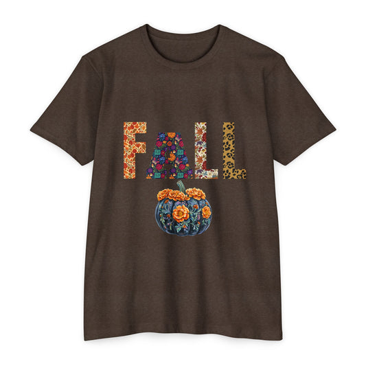 Fall Floral Unisex T-Shirt, Autumn Tee, Seasonal Gift, Cozy Casual Wear, Thanksgiving Apparel