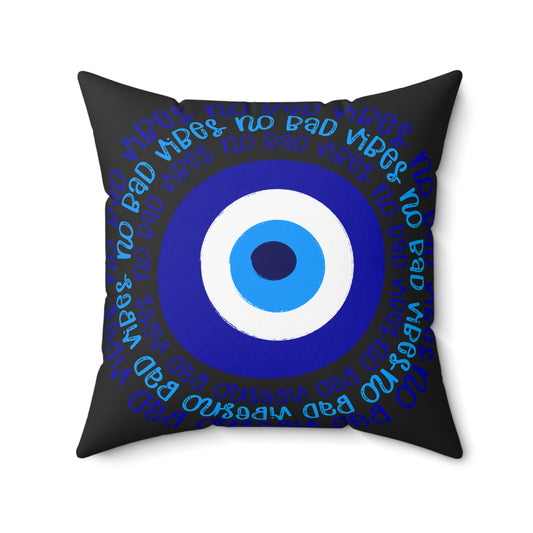 No Bad Vibes Protection Pillow, Gift, Home Decor, Throw Pillow, Cozy Cushion, Living Room Accessory, Family Room Pillow