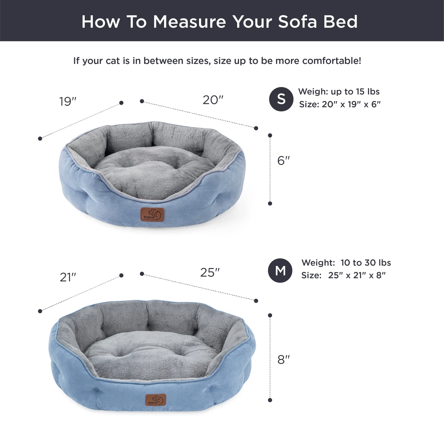 Bedsure Dog Beds for Small Dogs - Round Cat Beds for Indoor Cats, Washable Pet Bed for Puppy and Kitten with Slip-Resistant Bottom, 25 Inches, Sachet Pink